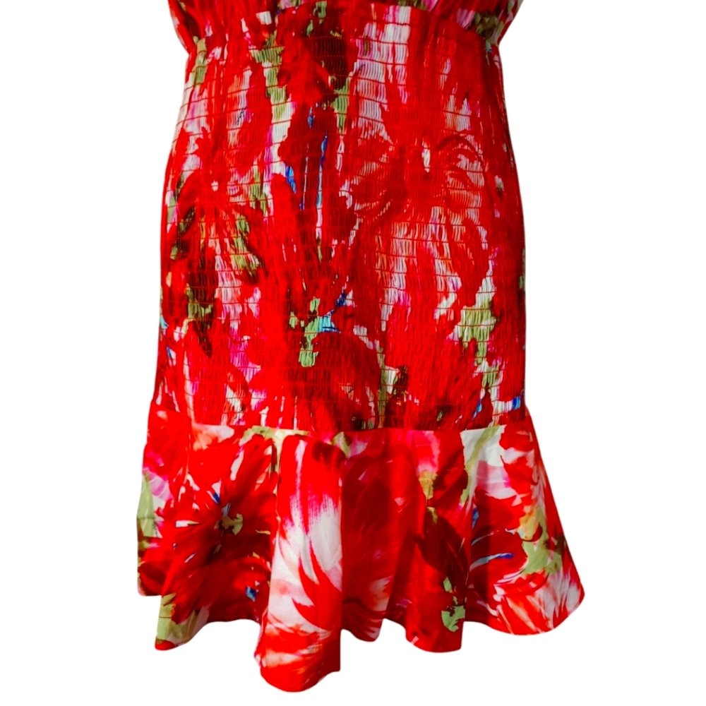 Milly Red Floral Mini Dress - Picture 9 of 15